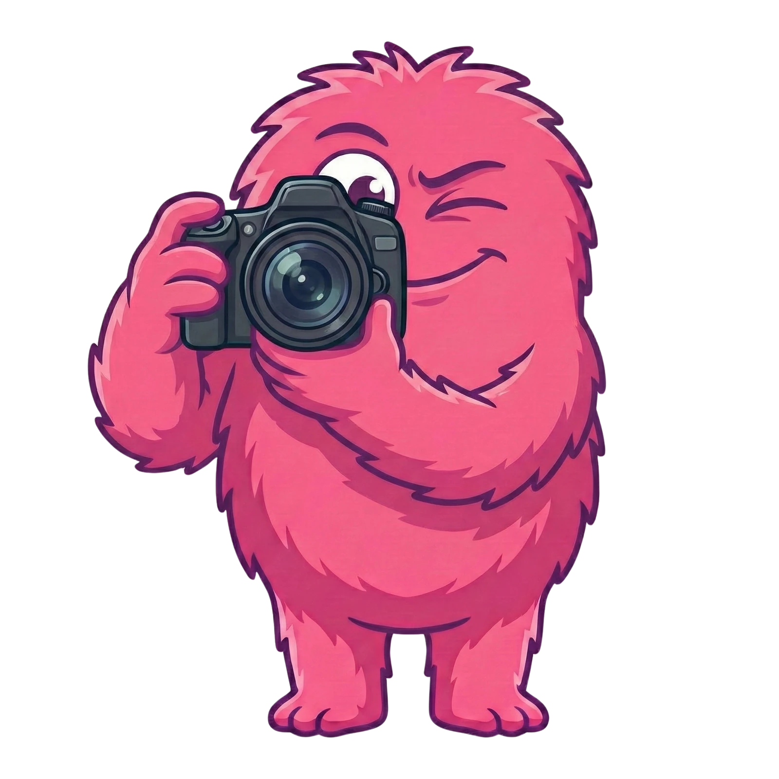 The monster taking a photo with a camera