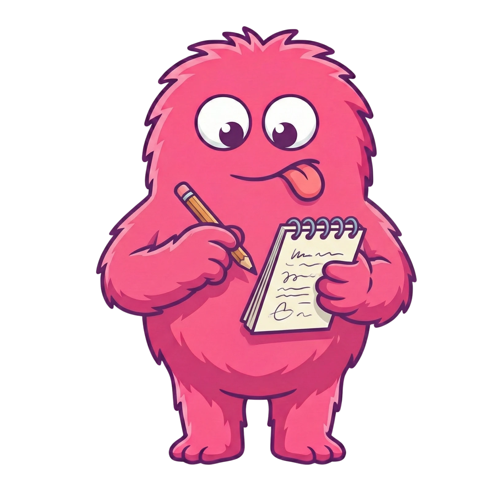 The monster writing a list on a notepad